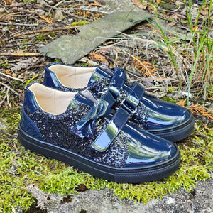 Andanines 242601-B Navy Glitter School Shoes