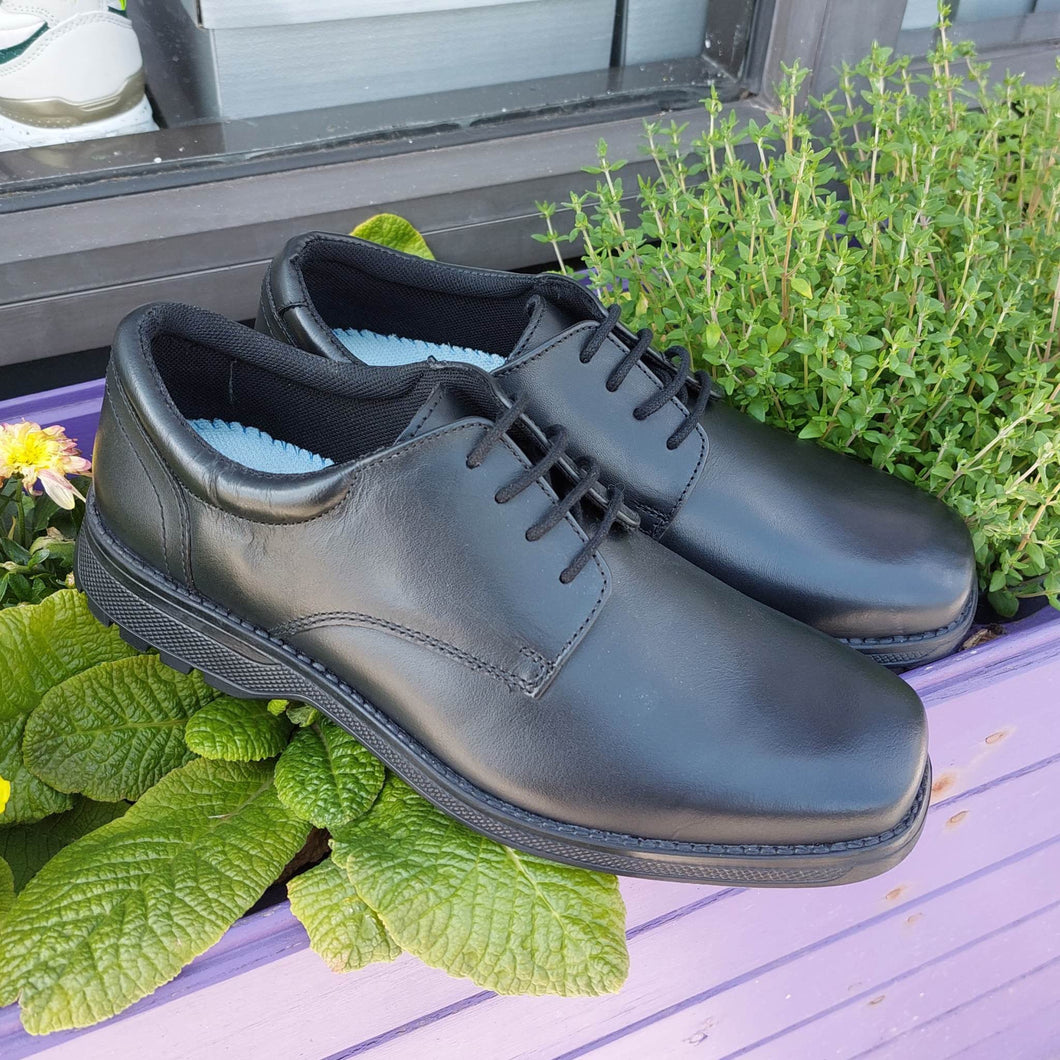 Term Clerk Tyson Black Leather School Shoes