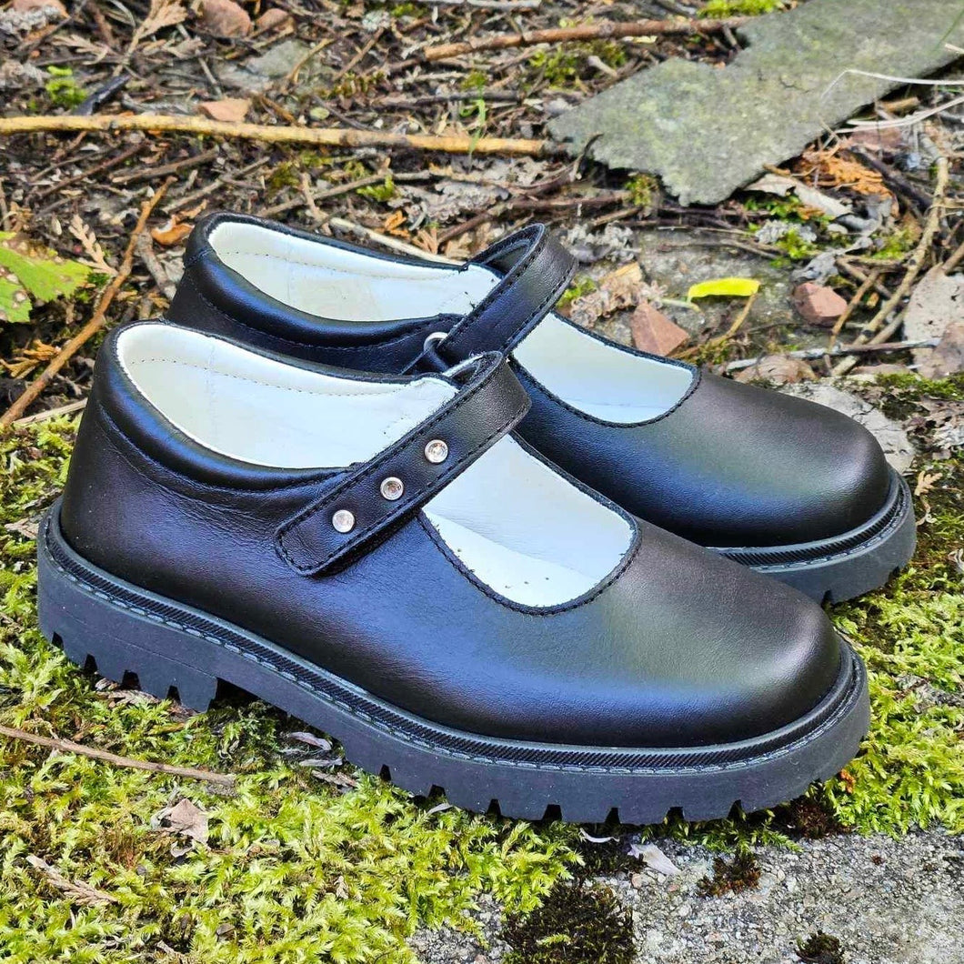 Andanines 242410-6 Black Leather School Shoes